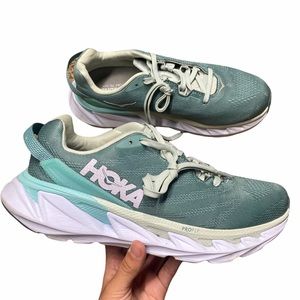 Hoka One One Elevon 2 Oil Blue/White Women 1106478-OBWH sz 8.5